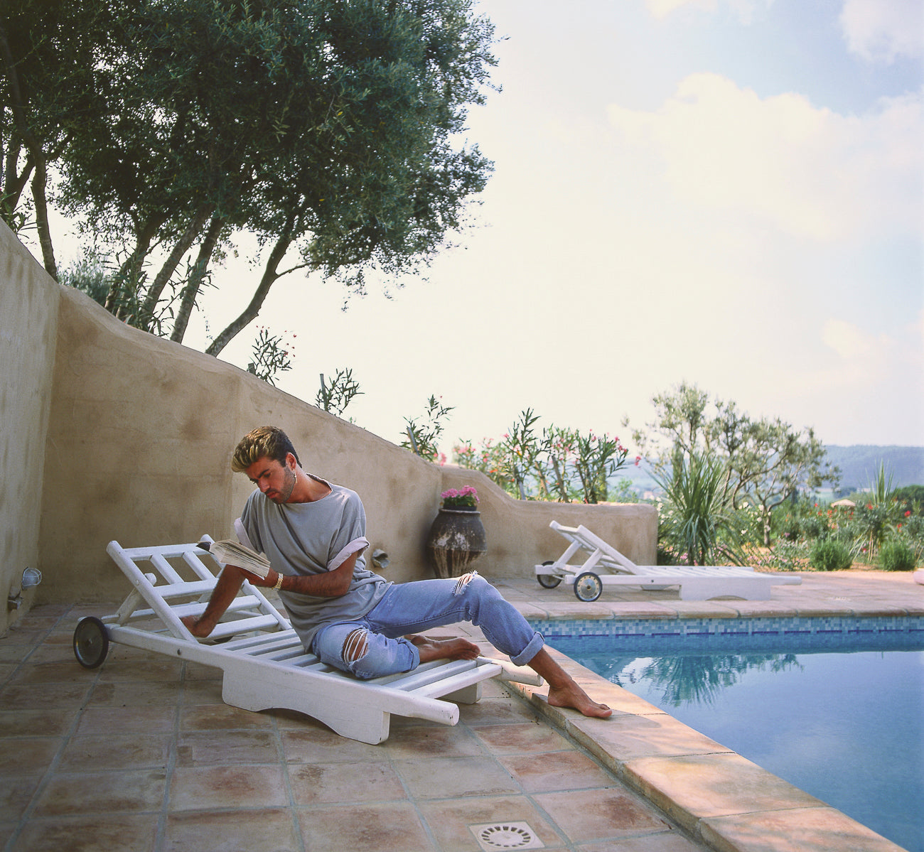 George Michael - St Tropez on sun lounger