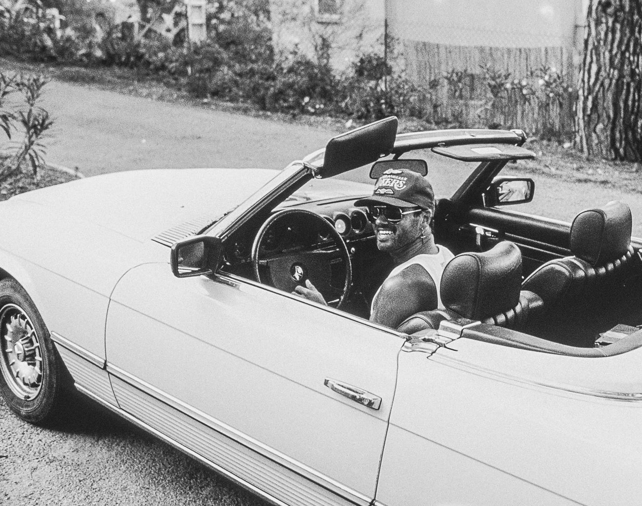 George Michael - Driving his Mercedez in St Tropez - 1988 - FRAMED