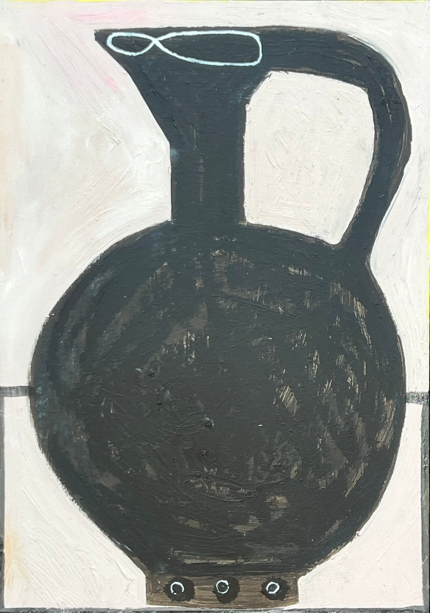 Black Jug With White Edges