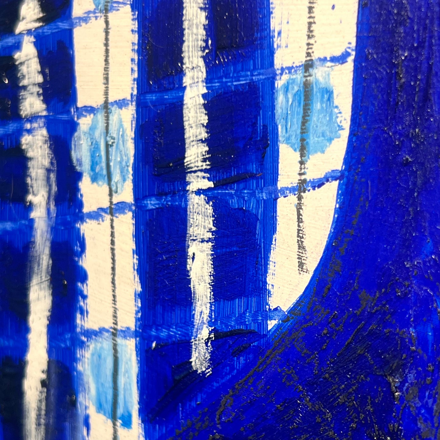 Blue Plant with Blue Check Cloth