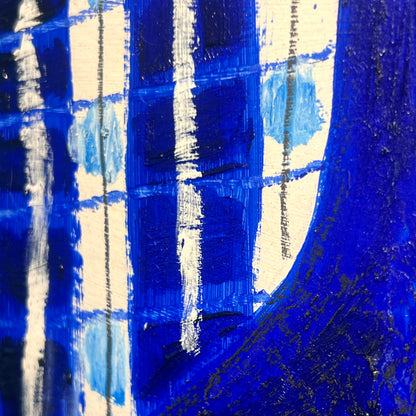 Blue Plant with Blue Check Cloth