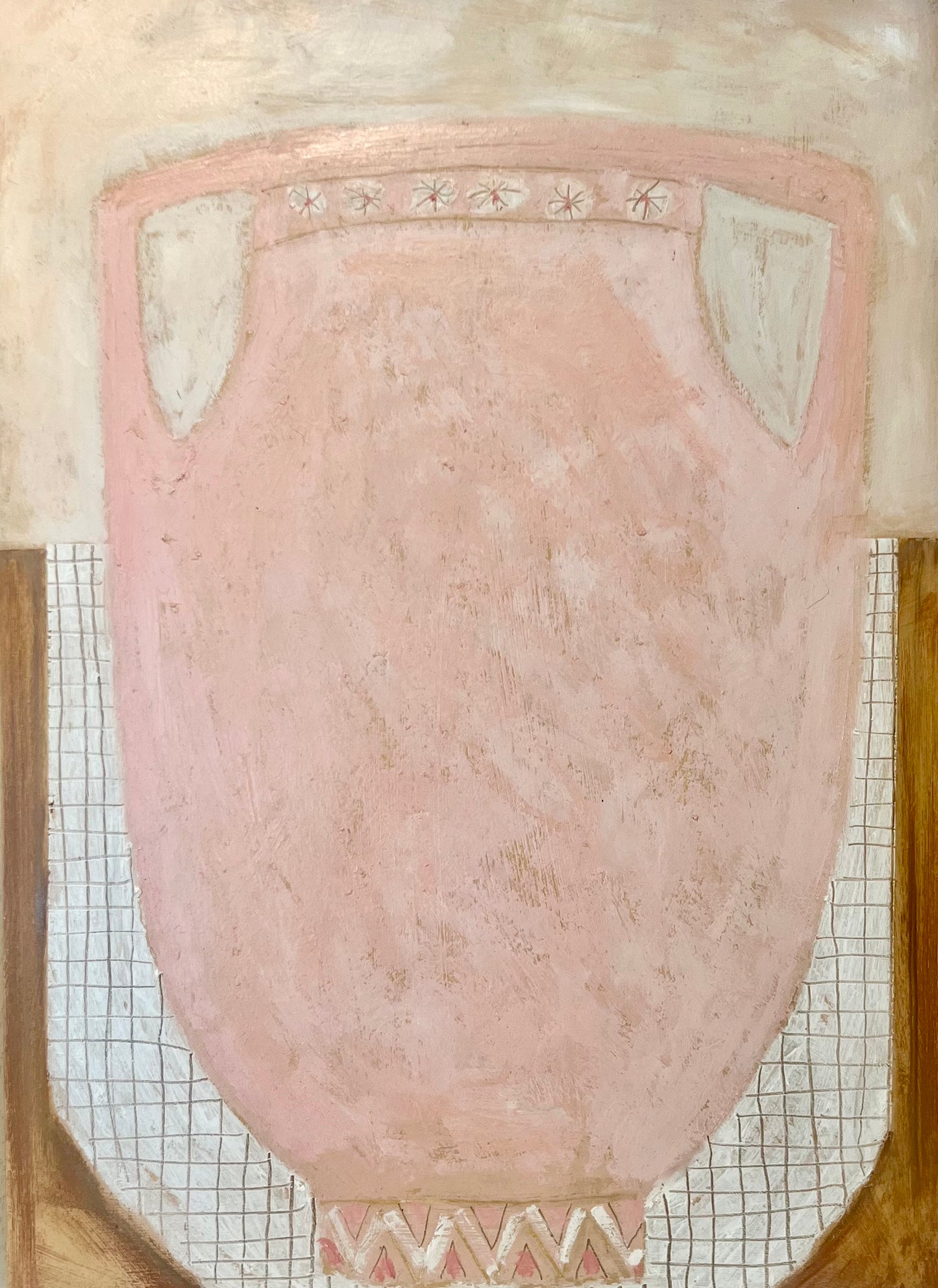 Soft Pink Vessel on Small Check