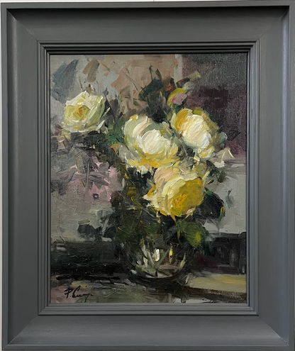 White Roses In A Glass