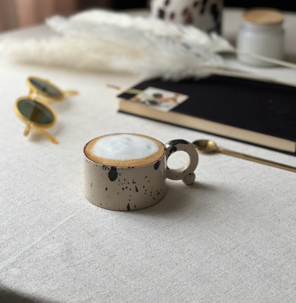 White Speckled Cappuccino Cup