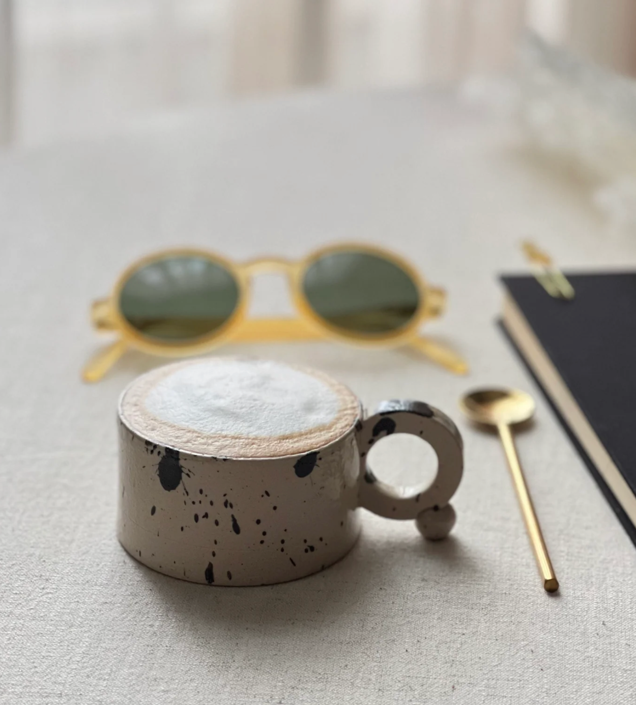 White Speckled Cappuccino Cup